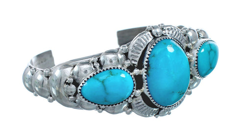Turquoise Authentic Sterling Silver Navajo Cuff Bracelet NN20323